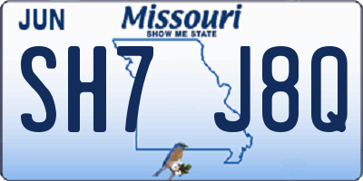 MO license plate SH7J8Q