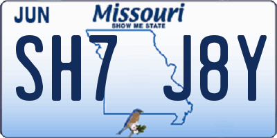 MO license plate SH7J8Y
