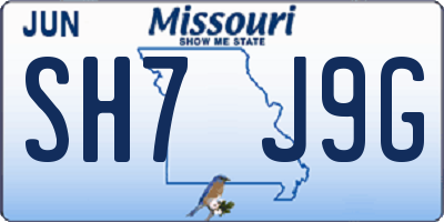 MO license plate SH7J9G