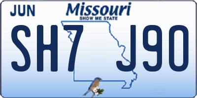 MO license plate SH7J9O