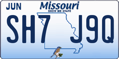 MO license plate SH7J9Q