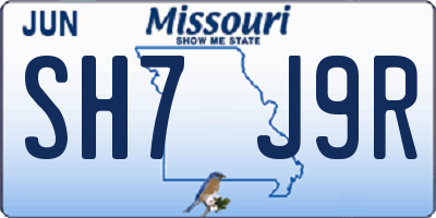 MO license plate SH7J9R