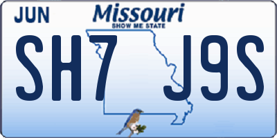 MO license plate SH7J9S