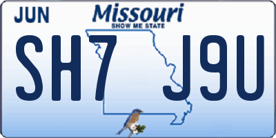 MO license plate SH7J9U