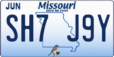 MO license plate SH7J9Y