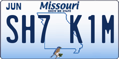 MO license plate SH7K1M