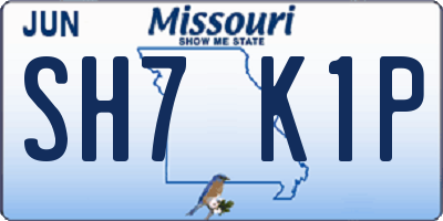 MO license plate SH7K1P