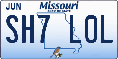 MO license plate SH7L0L