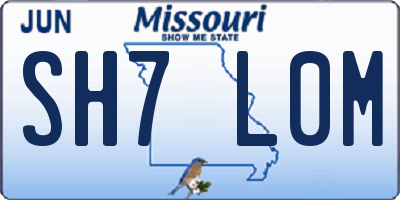 MO license plate SH7L0M