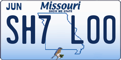 MO license plate SH7L0O