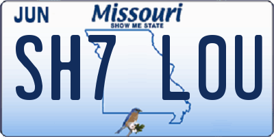 MO license plate SH7L0U