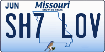 MO license plate SH7L0V