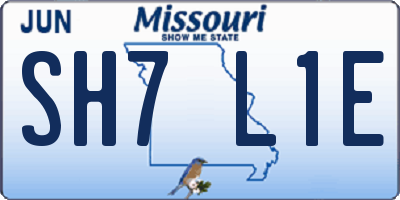 MO license plate SH7L1E