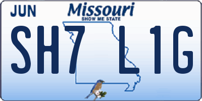 MO license plate SH7L1G