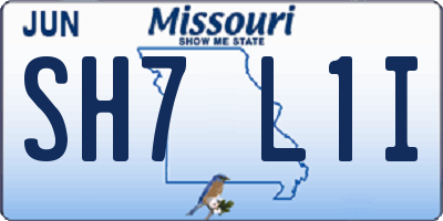 MO license plate SH7L1I