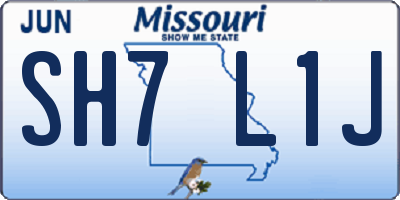 MO license plate SH7L1J
