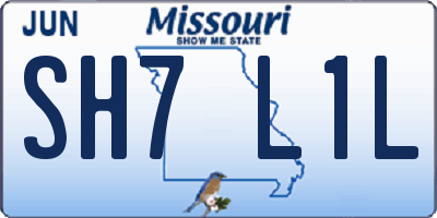 MO license plate SH7L1L