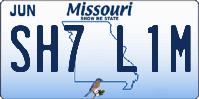 MO license plate SH7L1M