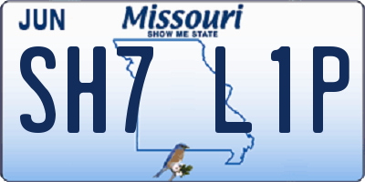 MO license plate SH7L1P