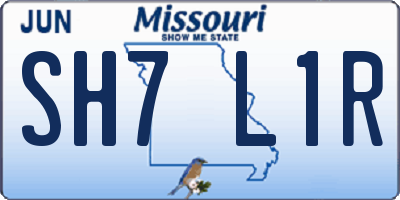MO license plate SH7L1R