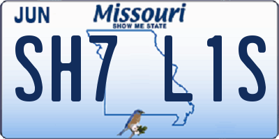 MO license plate SH7L1S