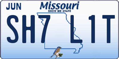 MO license plate SH7L1T