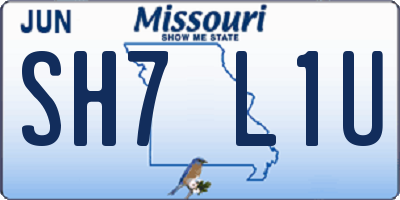 MO license plate SH7L1U