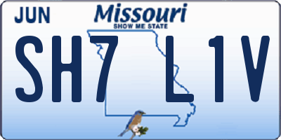 MO license plate SH7L1V