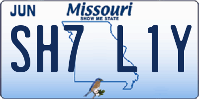 MO license plate SH7L1Y