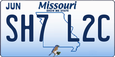 MO license plate SH7L2C