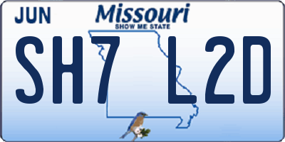 MO license plate SH7L2D