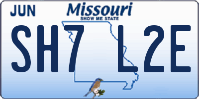 MO license plate SH7L2E