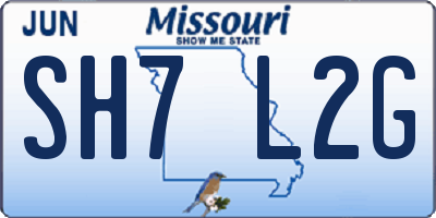 MO license plate SH7L2G