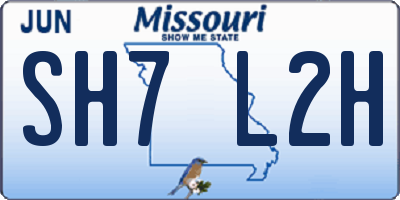 MO license plate SH7L2H