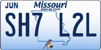 MO license plate SH7L2L