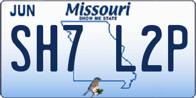 MO license plate SH7L2P