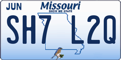 MO license plate SH7L2Q