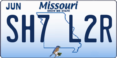 MO license plate SH7L2R