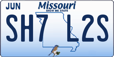 MO license plate SH7L2S
