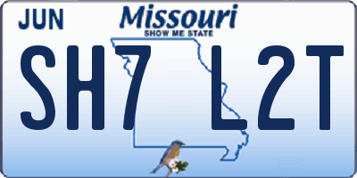 MO license plate SH7L2T
