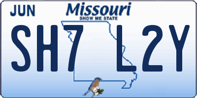 MO license plate SH7L2Y