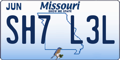 MO license plate SH7L3L