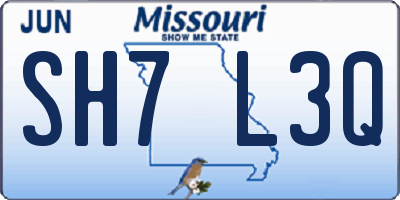 MO license plate SH7L3Q