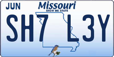 MO license plate SH7L3Y