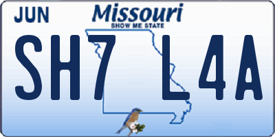 MO license plate SH7L4A