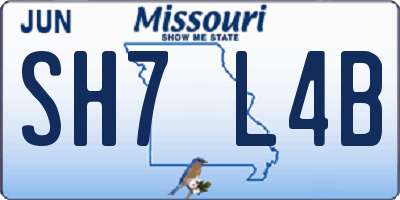 MO license plate SH7L4B
