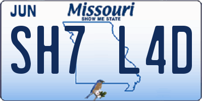 MO license plate SH7L4D