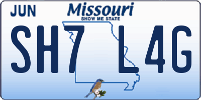 MO license plate SH7L4G