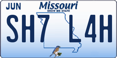 MO license plate SH7L4H