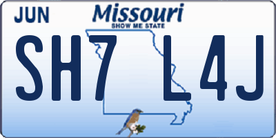 MO license plate SH7L4J